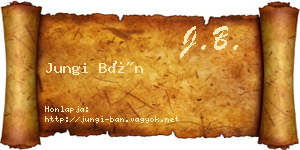Jungi Bán névjegykártya